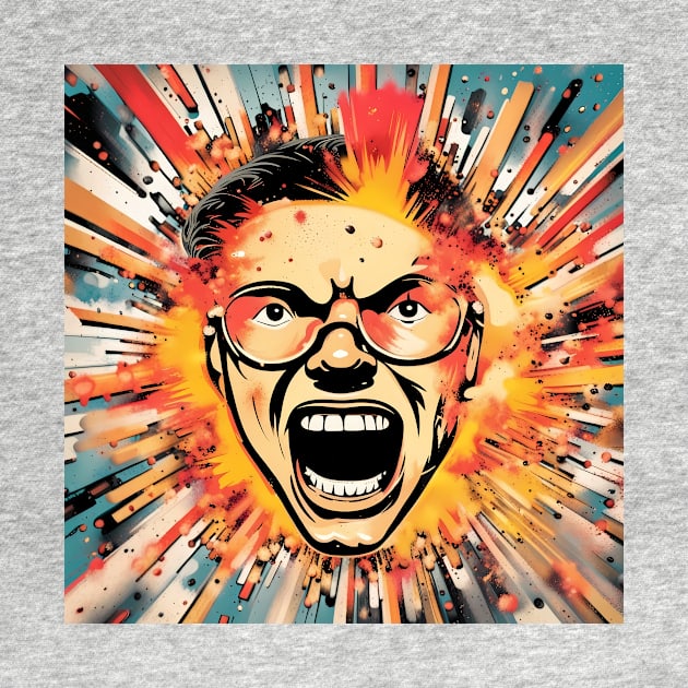 Bold Assertion - 'Utter Bastard' Warped Face Word Art Amid Joyful Explosions Tee by trubble